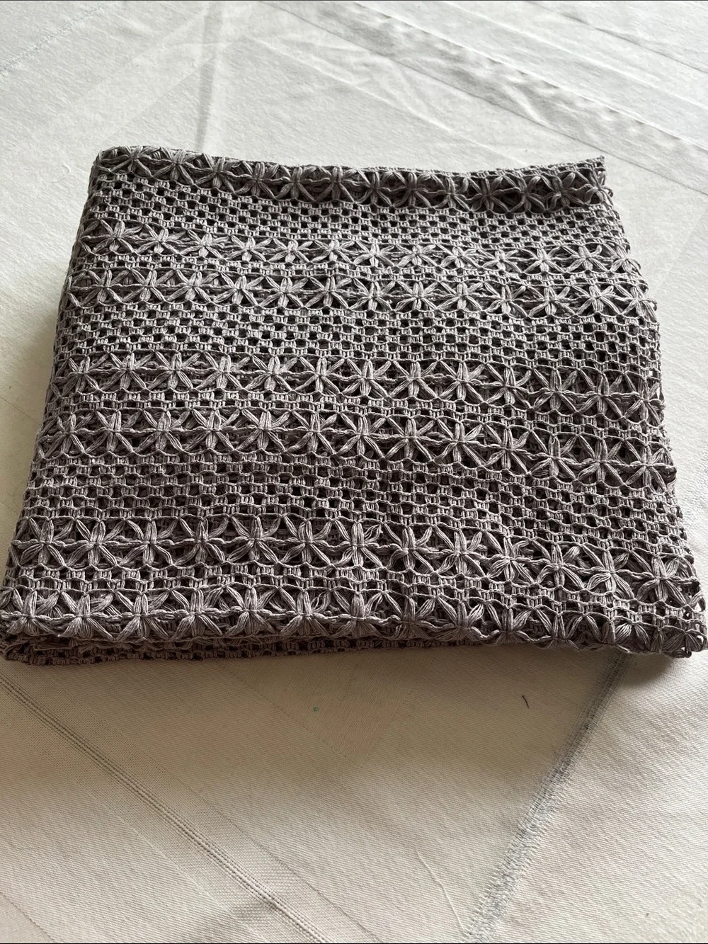 Beautiful Lace Fabric, Geometric Pattern in Taupe Gray 2 Yards
